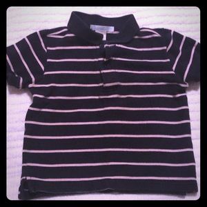 Blue and pink striped polo. JANIE & JACK